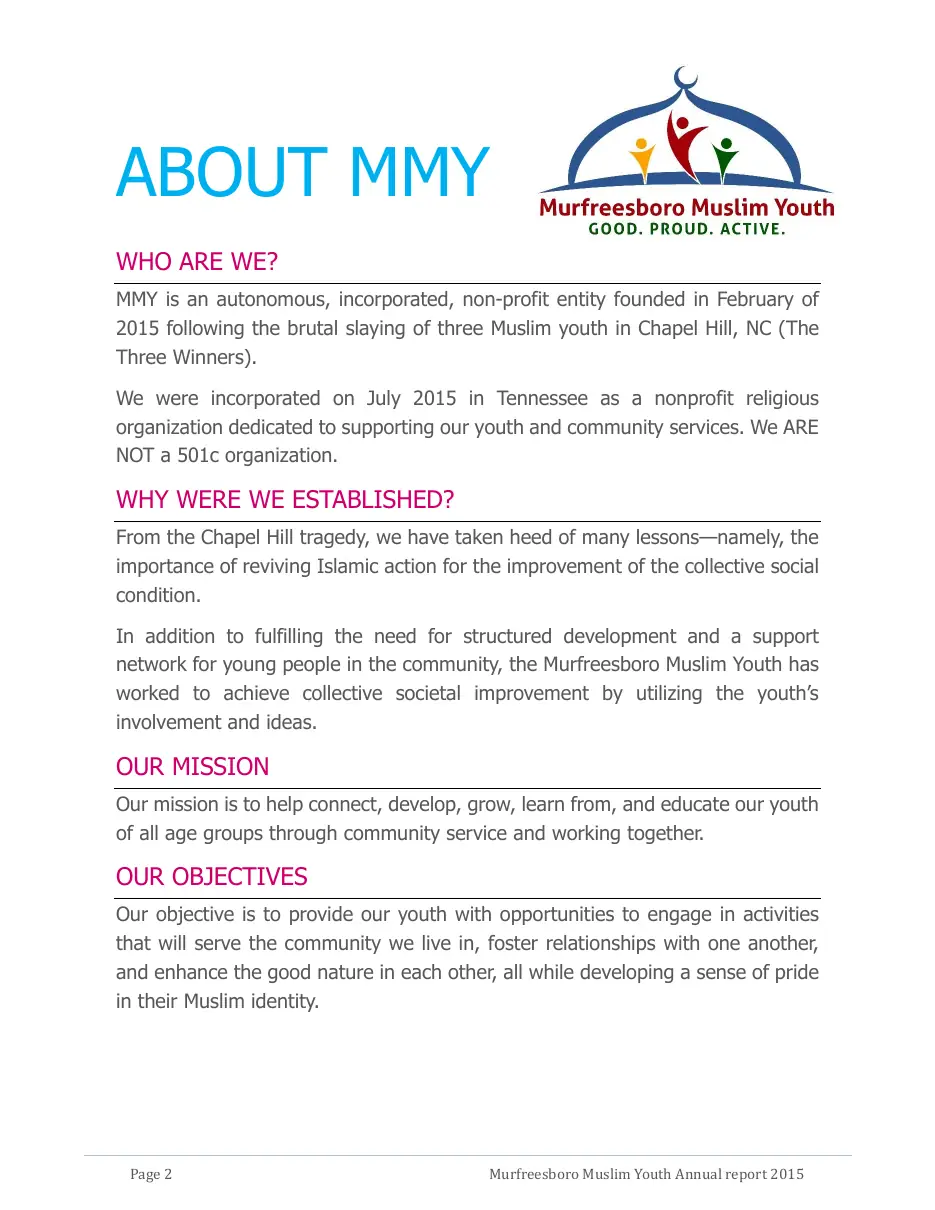 Page 3 of the 2015 annual report